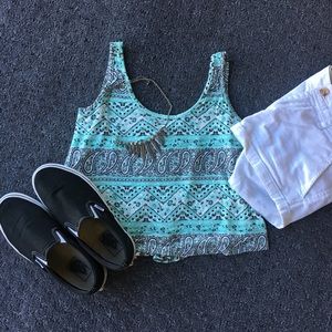 Aqua/mint crop top